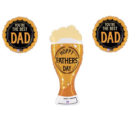 LOONBALLOON LOONBALLON Father's Day Theme Balloon Set, 39in. Hoppy Father's Day Beer Balloon 97102